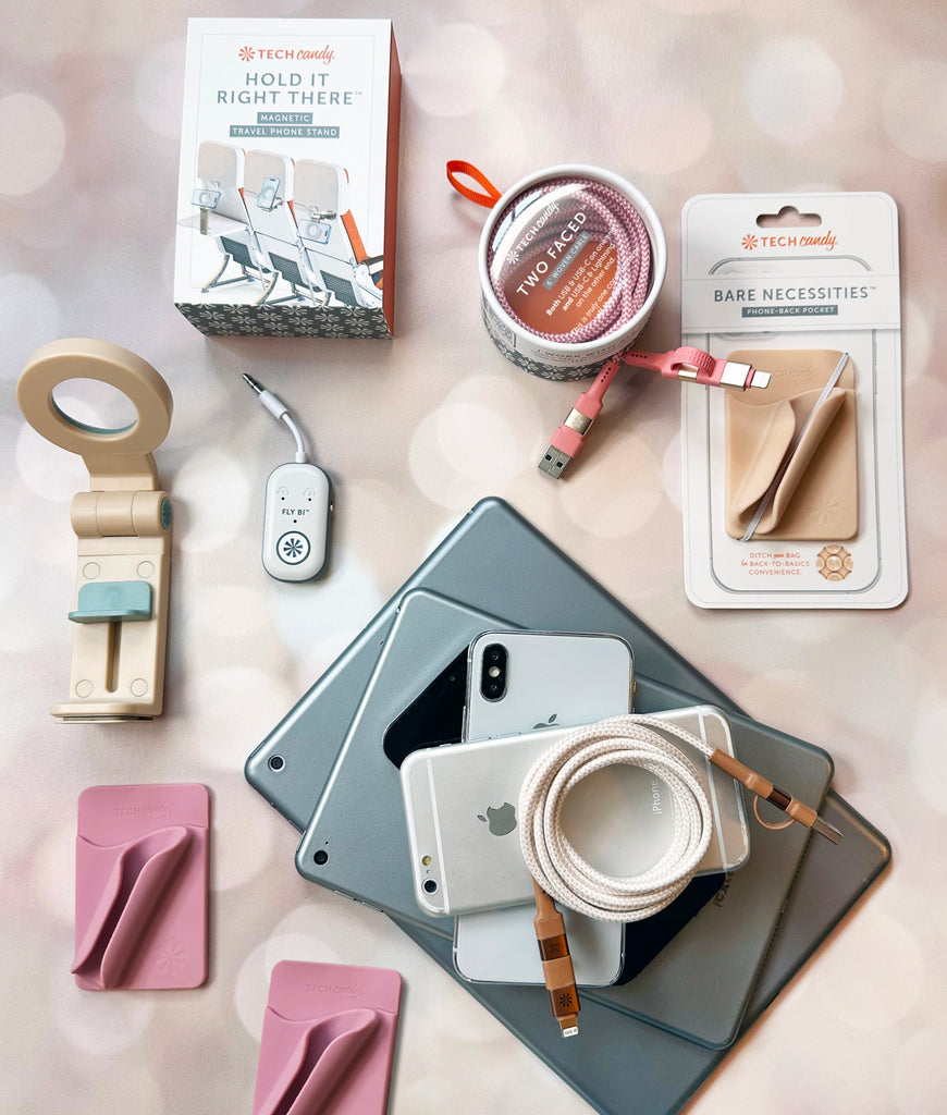 Hold It Right There with complementing Tech Candy travel accessories