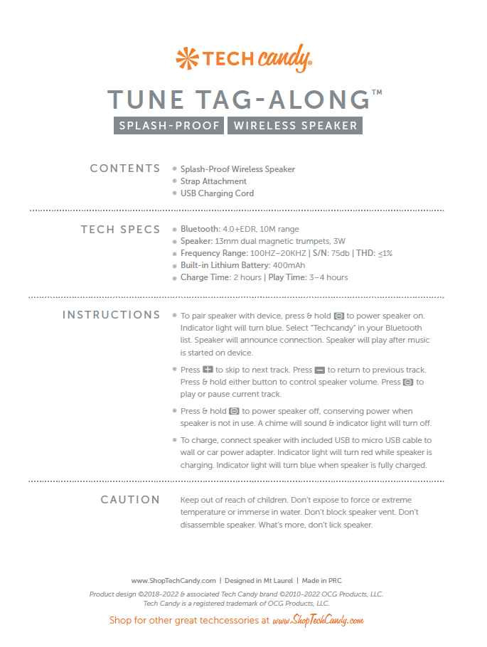 Tune Tag-Along : Platinum/White