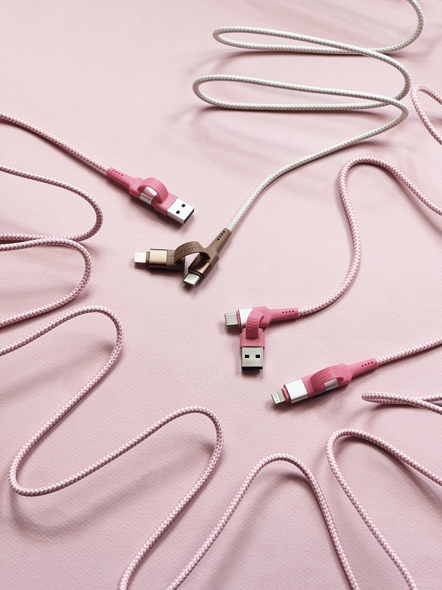 Two Faced 6' Woven Cable : Pink – Tech Candy