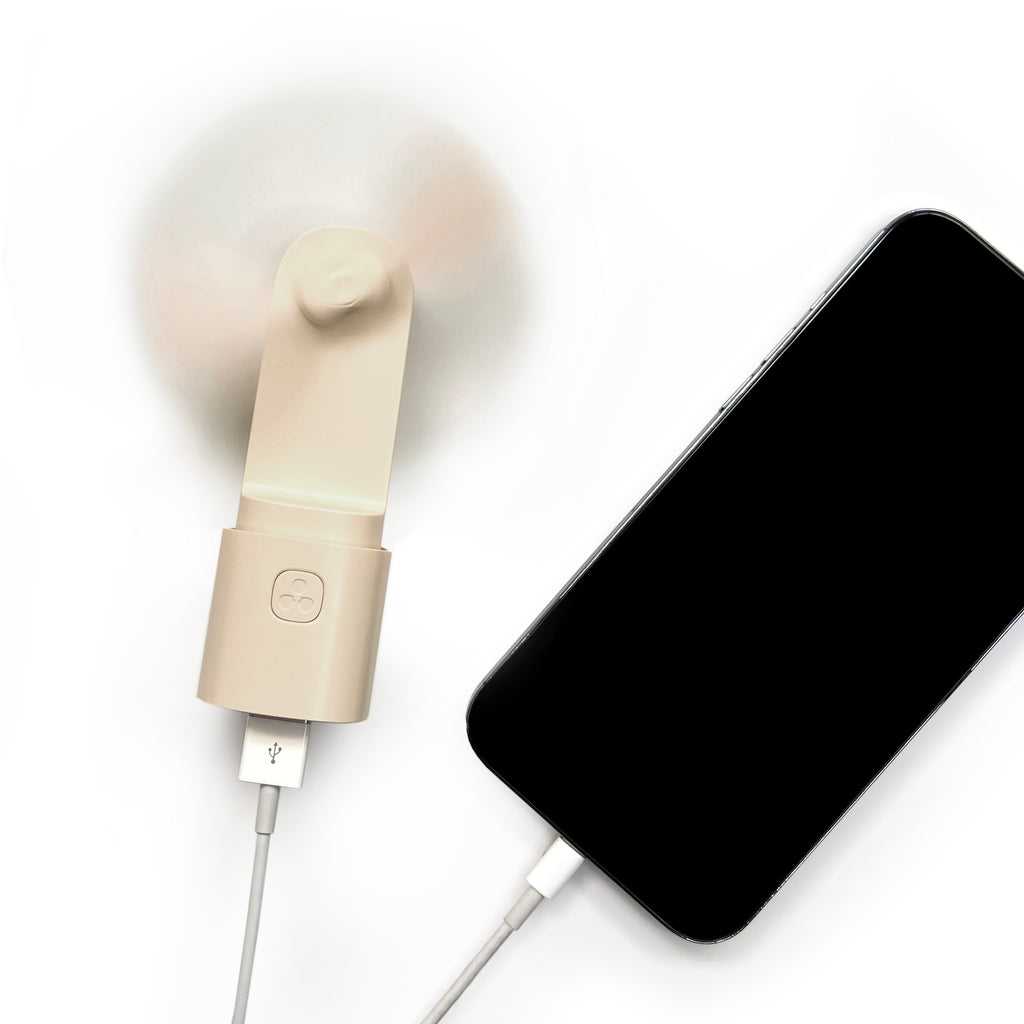 The Easy Breezy is a powerful mobile fan & also charges your phone with its internal battery.