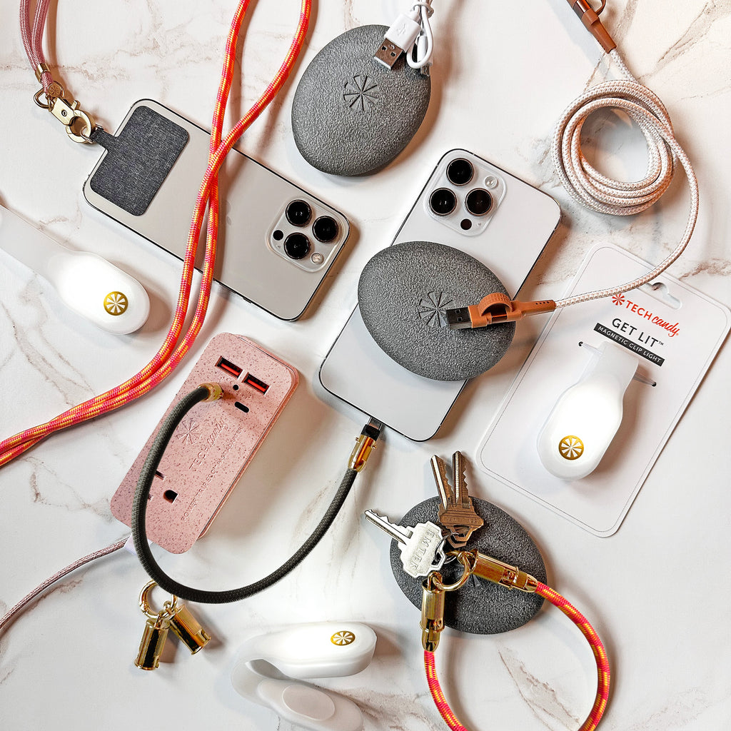 The Holding Stone on display with other Tech Candy products like Get Lit and The Run Around.