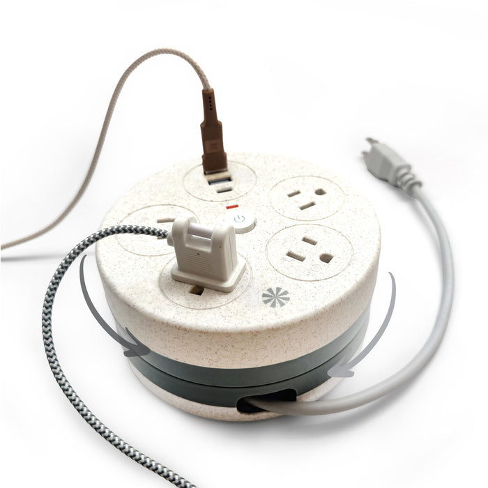 Power Go Round Charging Hub : Just twist to adjust the cord length.