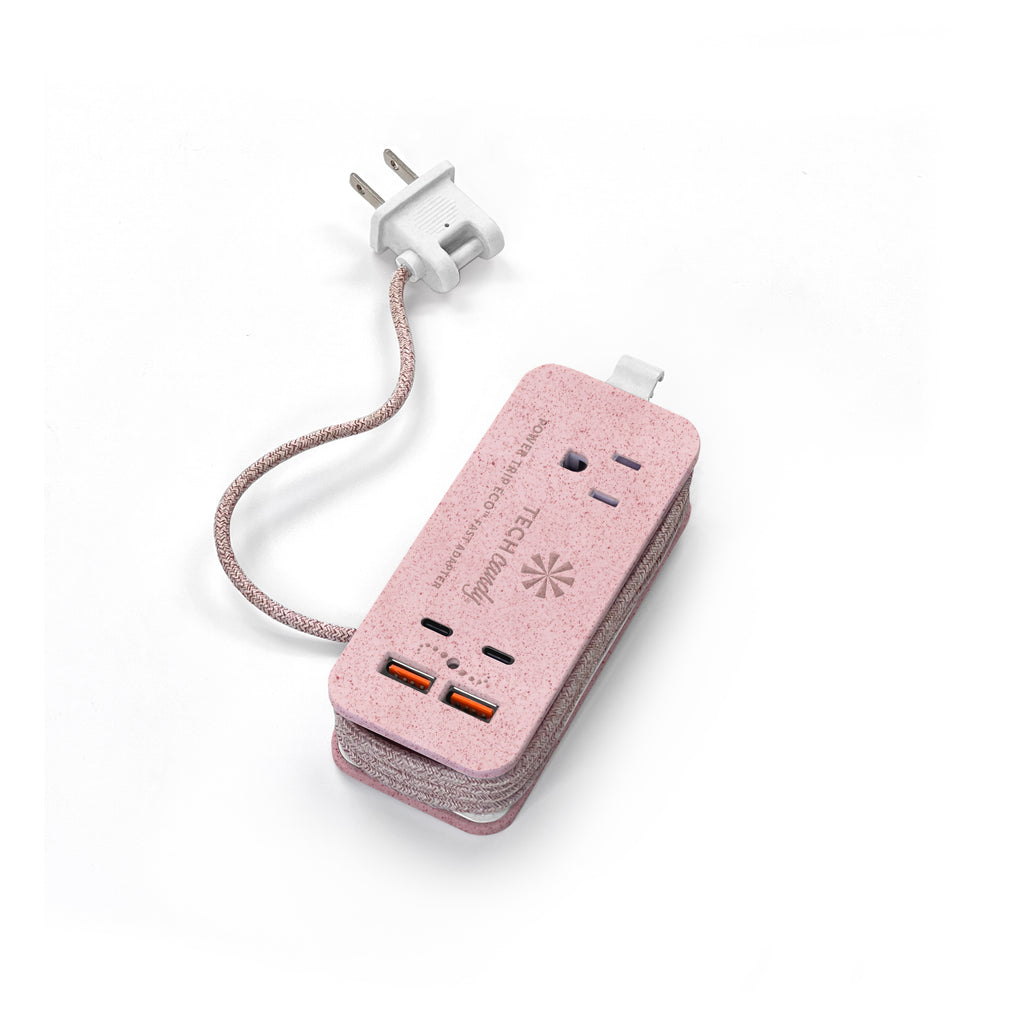 Power Trip Eco Outlet/USB/USB-C Fast-Charging Electronics Charging Station : Pink