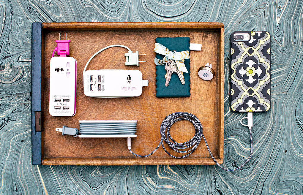 Power Trip Outlet + USB Port Travel Charging Station- 3 colors
