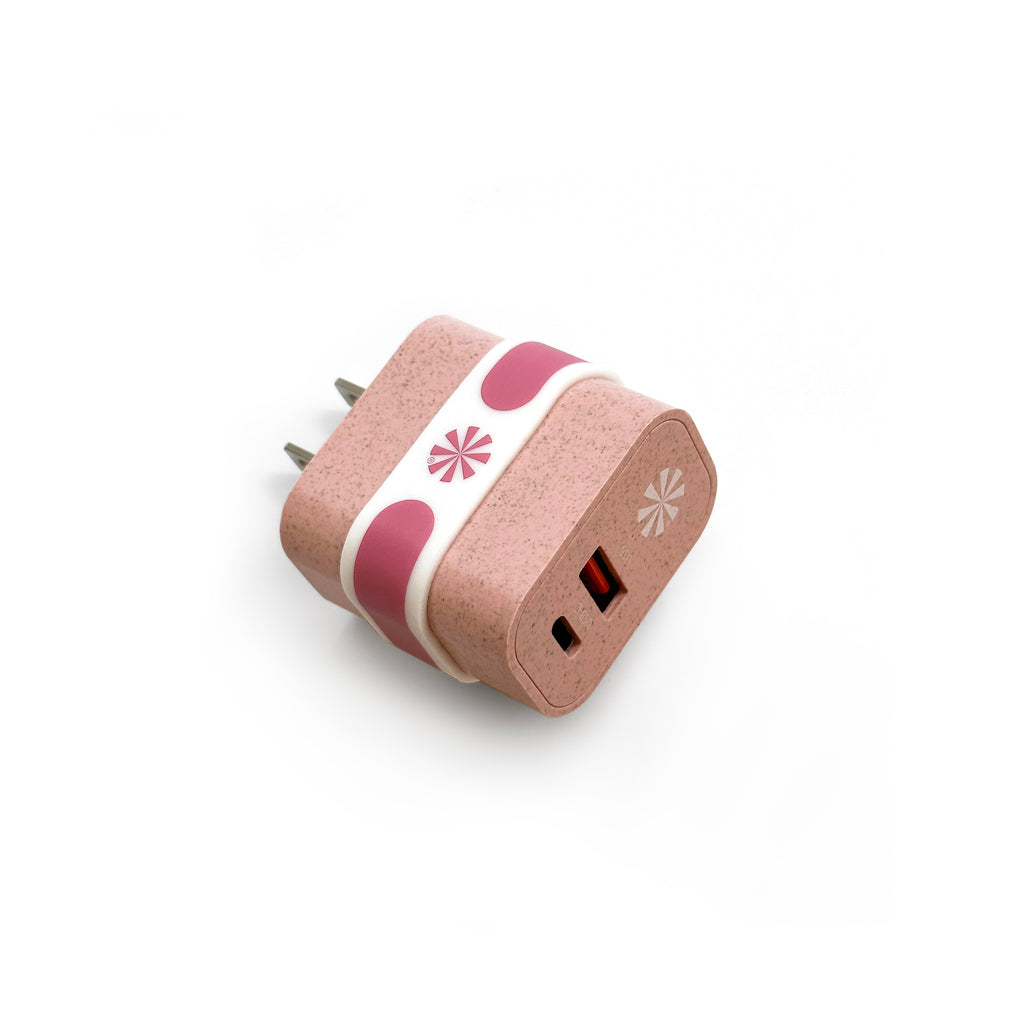 Double Play Eco Wall Power Adapter: Pink
