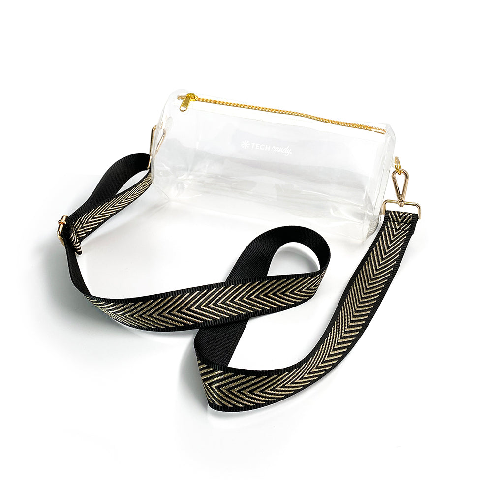 In The Clear Stadium Bag : Gold Glitz – Tech Candy